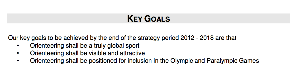 iof key goals 2012-18