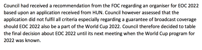 EOC 2022 decision tabled - council minutes 196