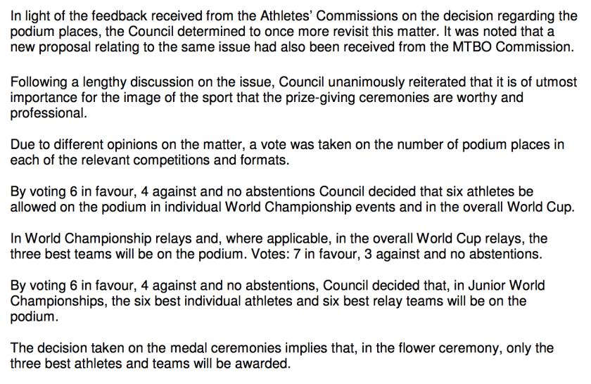 IOF Council 168 - podium happy end