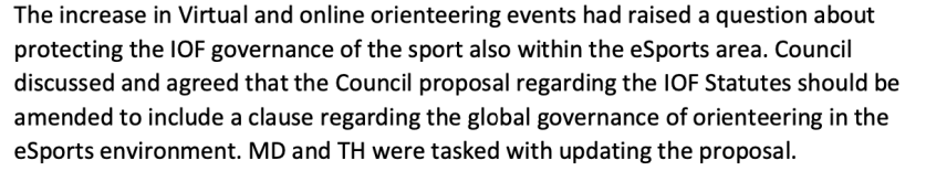 eorienteering - governance