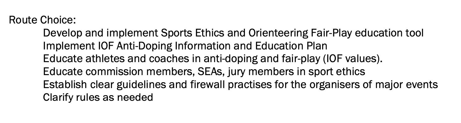 IOF 2020 GA - Fair Play route choice