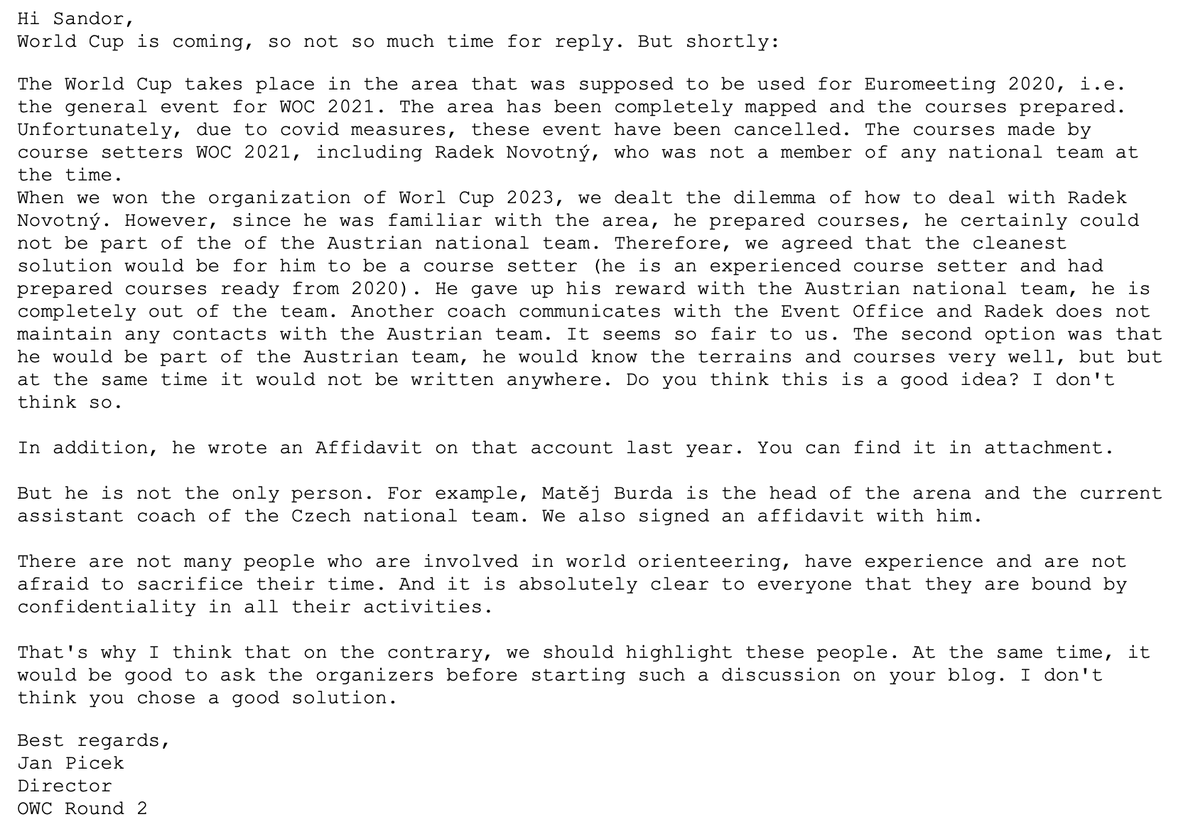 FIFA's Response Still Pending